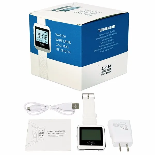 Беспроводные наручные часы приемник система вызова официанта на странице