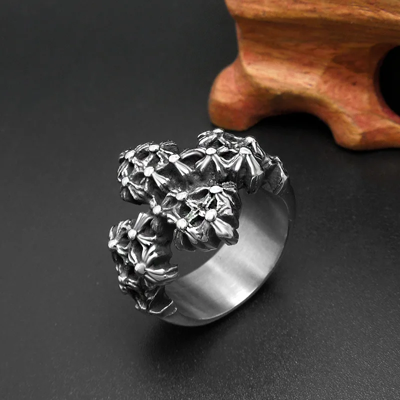 Ювелирные изделия Titanium стальное кольцо Кольцо Крест Титан стали аксессуары