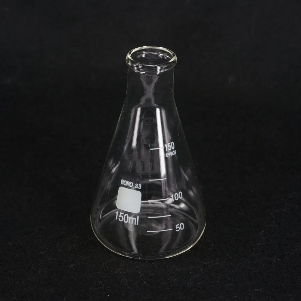 150 мл коническая фляга Erlenmeyer G3.3 лабораторные принадлежности из боросиликатного