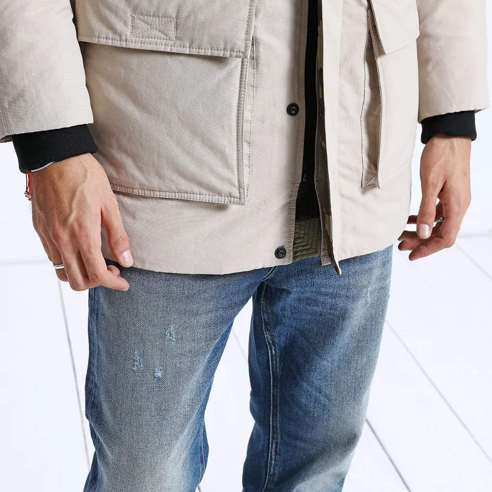 SIMWOOD Пуховики на белом утином пуху Для мужчин зимние теплые Hooded Puffer Мода