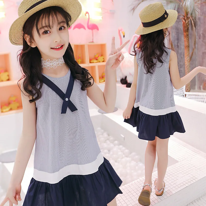 Children's 2018 summer new Korean version girls' sleeveless dress children's student princess | Детская одежда и обувь