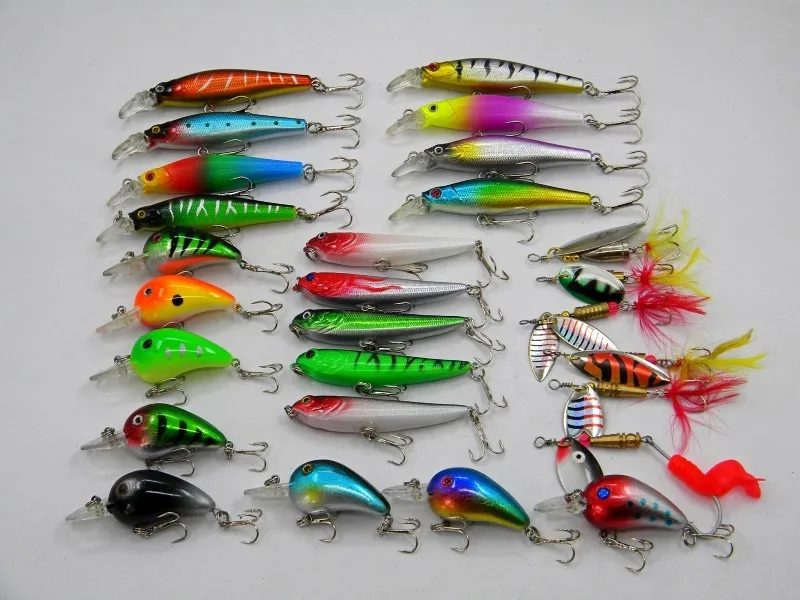 27 шт./компл. 4 стиль Блесен набор Минноу/карандаш/Crankbait/Spinner Bait/воблер