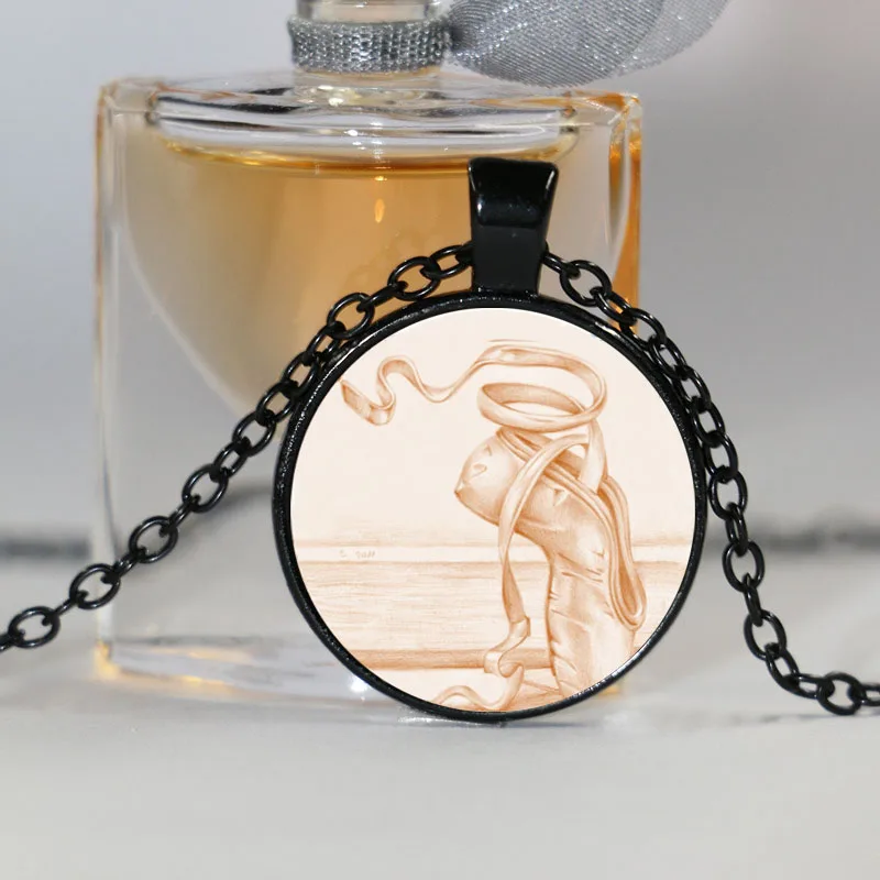 Балетная танцевальная девушка фото чокер ожерелье розовые балетные тапочки