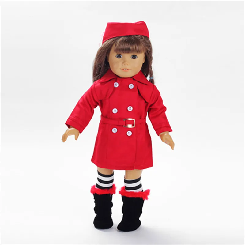 2017 Новая мода American Girl красивый яркий красный костюм 18 дюймов Кукла Аксессуары