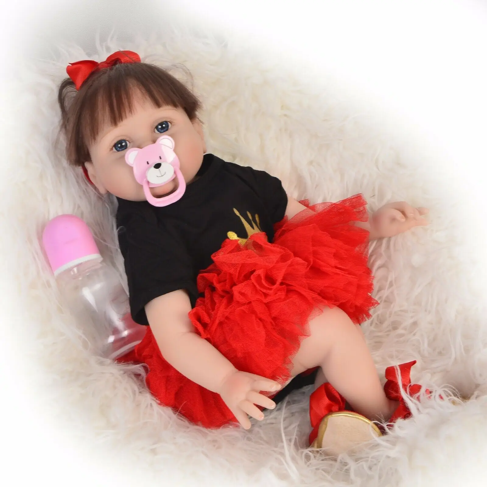 Кукла новорожденная Мягкая силиконовая 22 дюйма 55 см | Игрушки и хобби