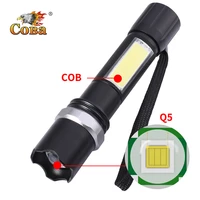 coba flashlight led q5 unique products cob torch rotary zoomable high power super bright lamp 3 modes usb rechargeable