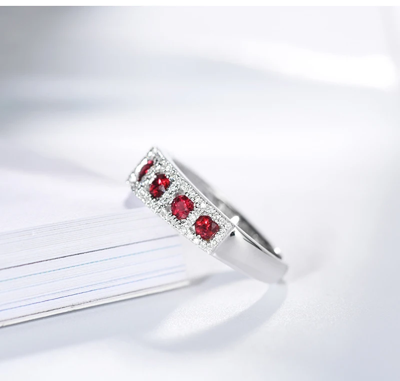 AULEEZE настоящее кольцо из белого золота 18 К с рубином и бриллиантом 0.65ct, натуральный рубин, Женское кольцо, драгоценный камень, ювелирное изделие
