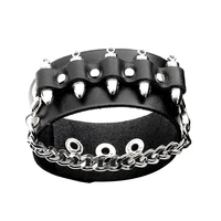 new hip hop bull leather bracelets rivet chain mans bracelet accessories festival gift for men party jewellery
