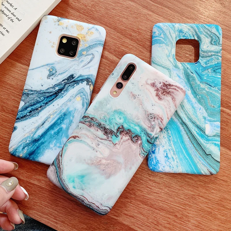 Чехол с каменным узором для huawei P20 P30 Mate20 Pro Lite, яркий цветной мраморный матовый чехол для huawei P20 P30Lite