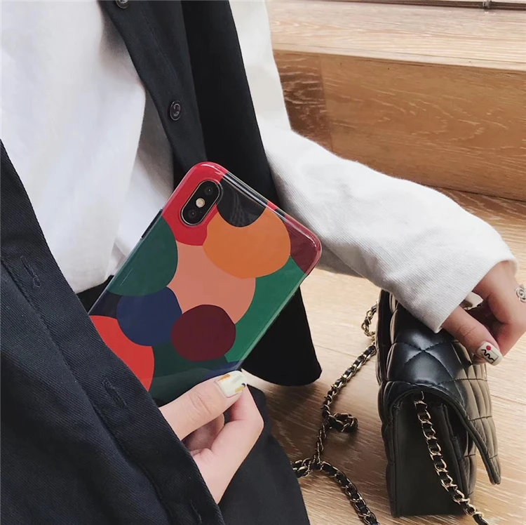 Цветной Гладкий волнистый чехол для iPhone XS, XR, XS, Max, X, 8, 7, 6, 6S Plus, мягкий IMD чехол для телефона
