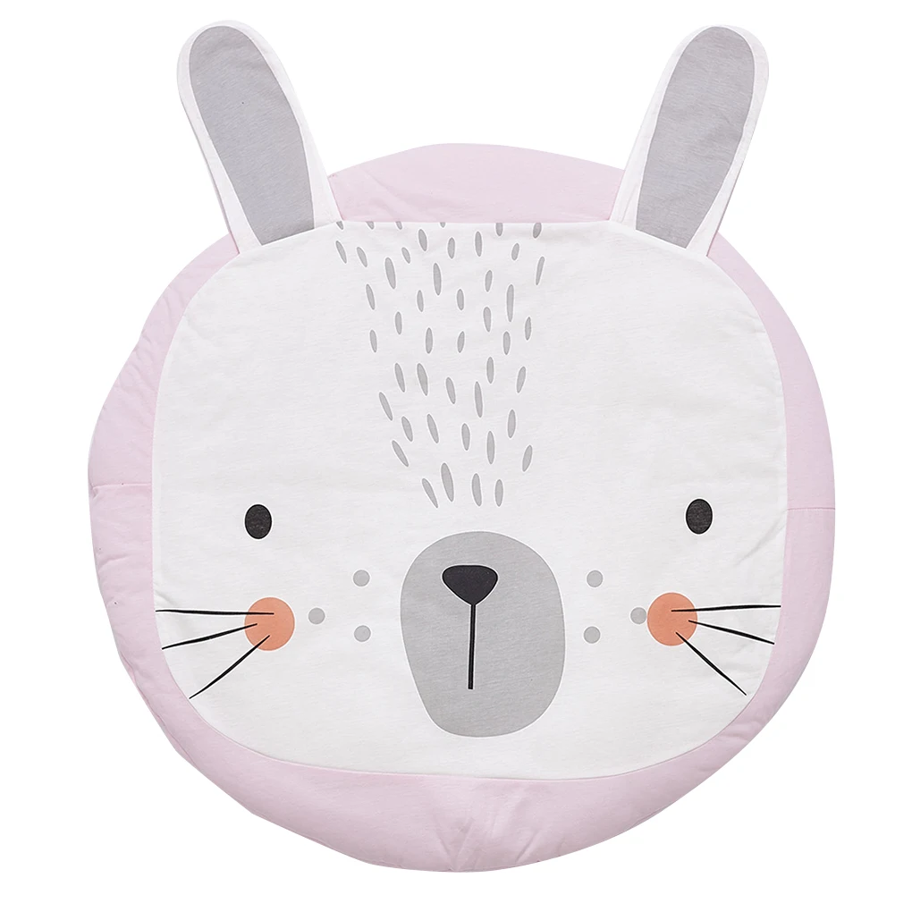90CM Pink Rabbit Мягкие детские коврики для игр, детские коврики для ползания, детские постельные принадлежности, одеяло с кроликом, хлопковый игровой коврик, декор детской комнаты - Цвет: 90CM Pink Rabbit