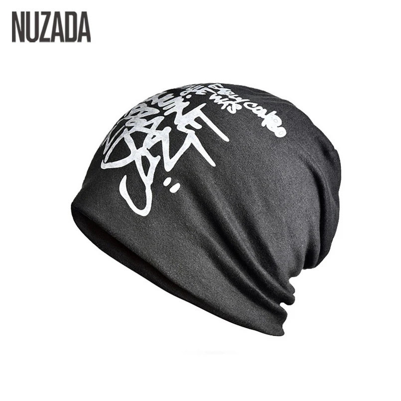 

Brand NUZADA Letter Hedging Cap Men Women Skullies Beanies Knitting Knitted Caps Bonnet Double Layer Cotton Hat Autumn Winter