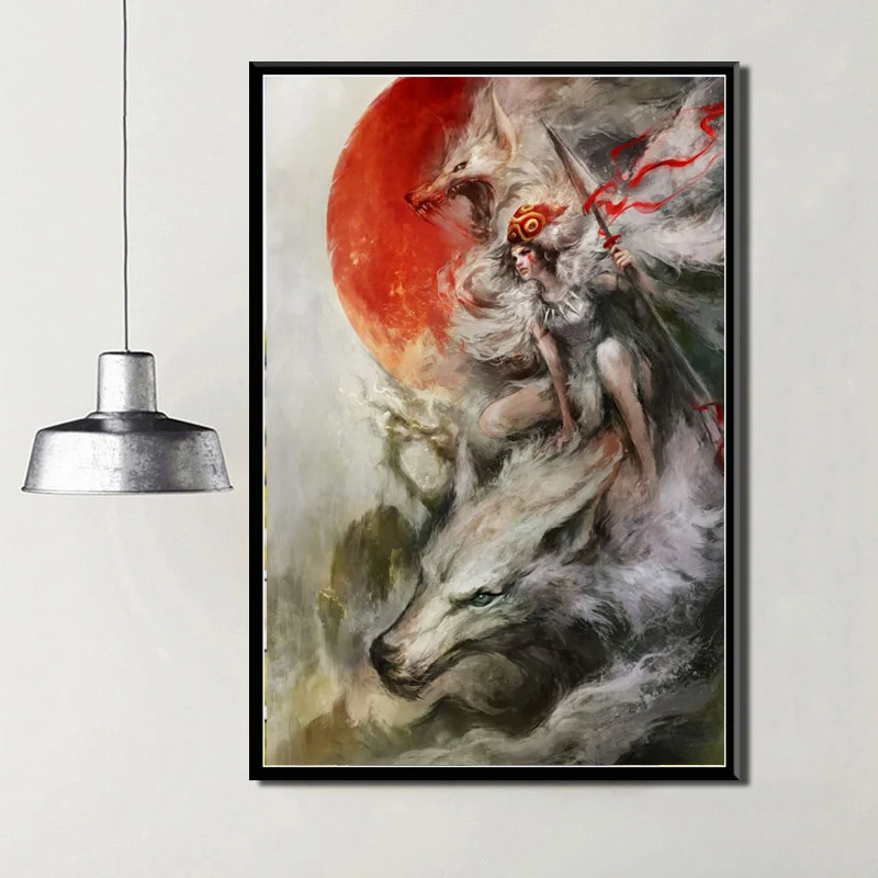 Картина из японского аниме Принцесса Мононоке художественный постер и принты