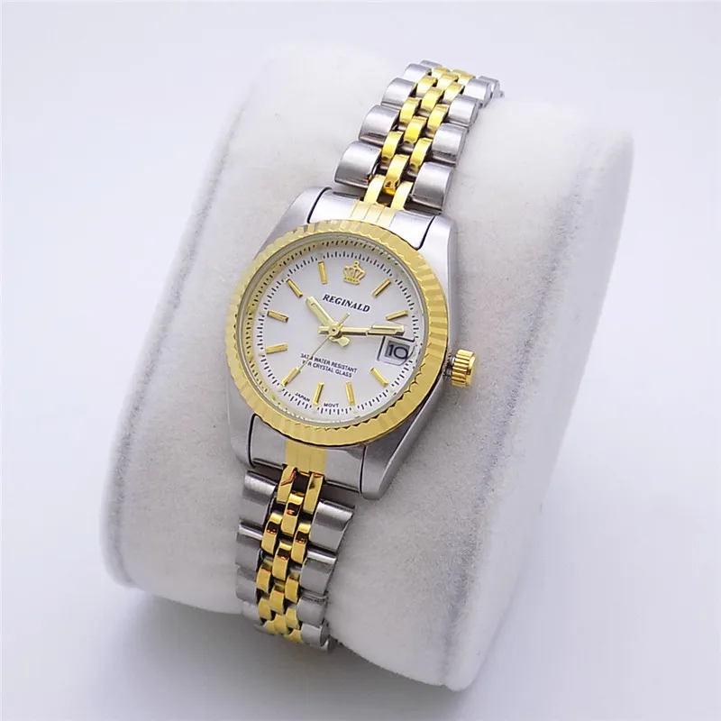 2018 модные роскошные часы бренда Reginald кварцевые мужские золотые высокого