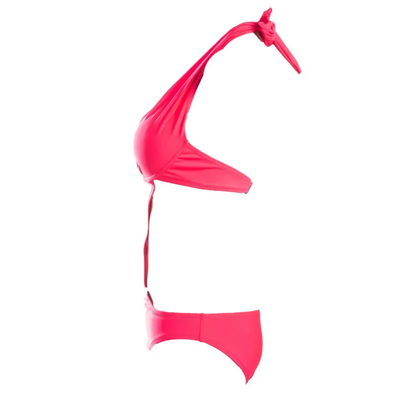 HAHASOLE купальники Для женщин Одна деталь однотонные розовые бикини комплекты 2018