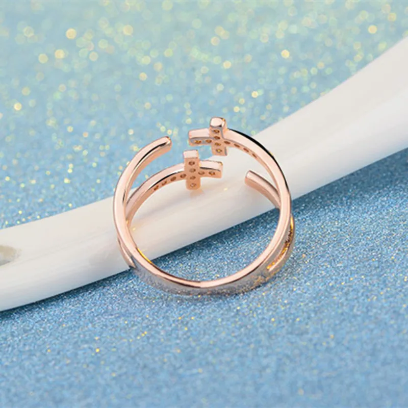 TJP Trendy 925 Silver Rings For Women Wedding Party Jewelry Fashion Girl Rose Gold Finger Accessories Hot Lady Bride Bijou | Украшения и