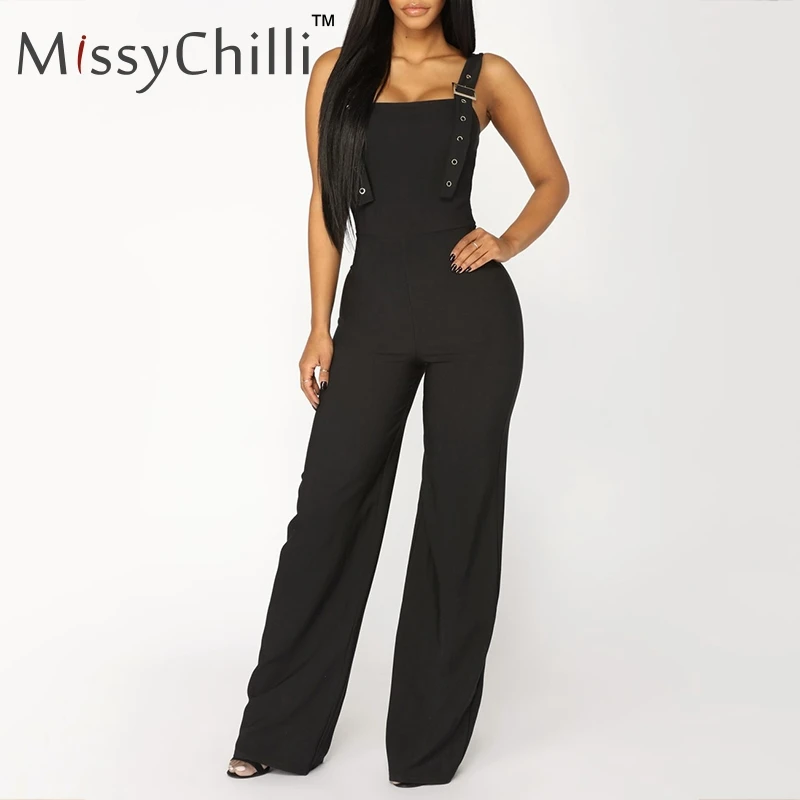 MissyChilli черные фитнес комбинезоны с завышенной талией для женщин сексуальный комбинезон без рукавов с открытой спиной Женские Элегантные вечерние длинные Клубные Комбинезоны
