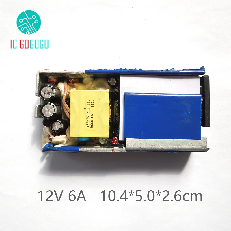 AC DC 12В 6А Импульсный блок питания для монитора LCD 6000ма 100 240В 50/60 Гц 10 4*5 0*2 6 см SMPS|module