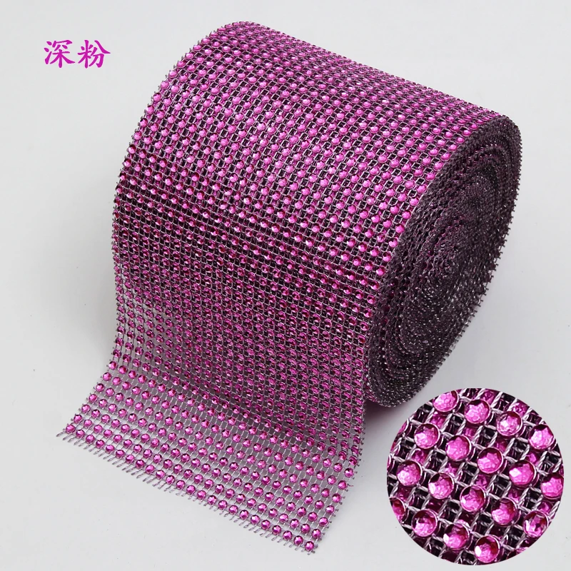 dark pink 91,5 см DIY Стразы, цепочки, Алмазная сетка, отделка, свадебные украшения, вечерние украшения из ленты, ваза, товары для декора. W - Цвет: dark pink