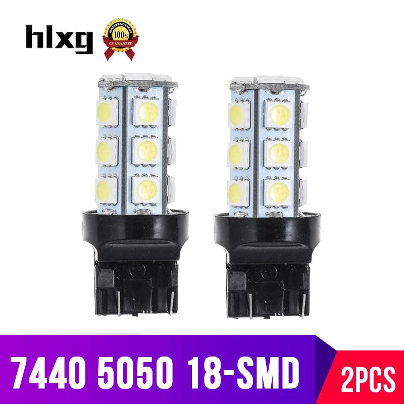 Hlxg 2 шт. Led T20 W21W 7440 автомобильный светильник лампы заднего хода ing 12V 6000K сигнальная