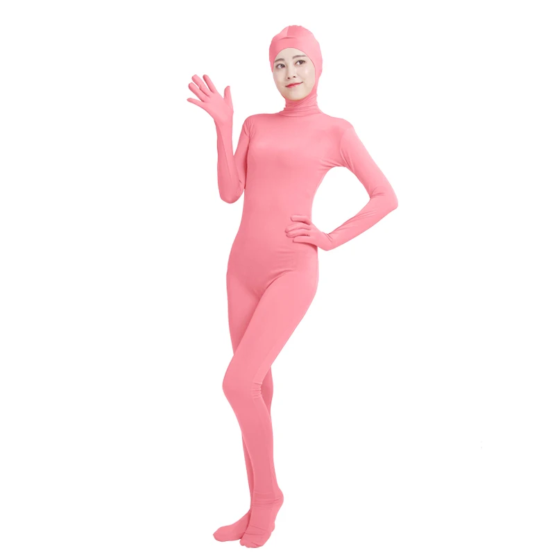 Pink Ensnovo, унисекс, косплей, Zentai, костюмы для женщин и мужчин, для взрослых, с открытым лицом, на все тело, спандекс, зентай-костюм, черный, боди, костюмы для косплея - Цвет: Pink