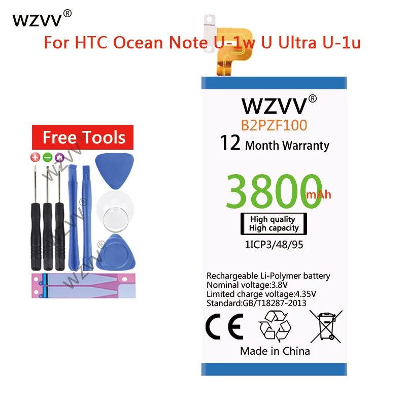 Wzvv 3800 мАч литий-полимерный аккумулятор B2PZF100 для HTC Ocean Note U-1w U ультра U-1u Сменные