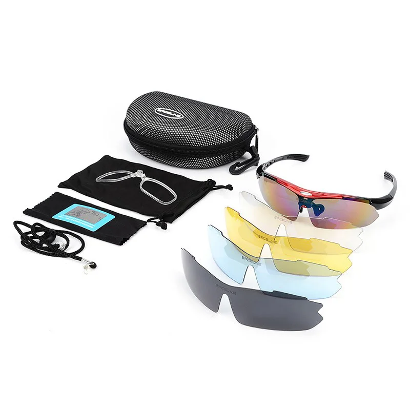 Поляризованные Открытый спортивные велосипедные очки 5 сменных объектива 100% УФ