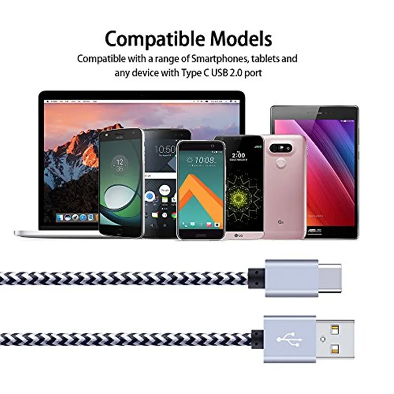 Кабель USB Type C 2 4 А быстрая зарядка мобильный телефон зарядный кабель для Samsung S9 Xiaomi