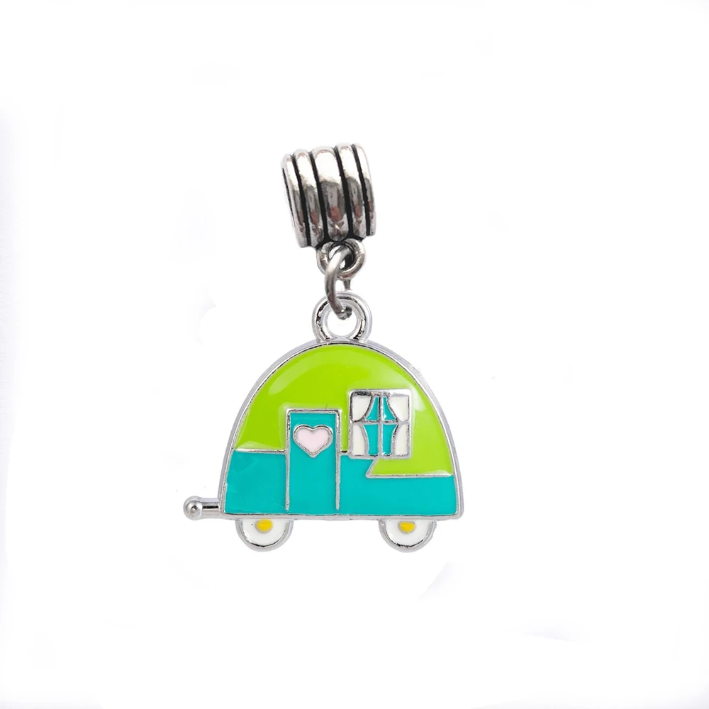 Myshape Camping Trailer Enamel Charm For Jewelry Making car house Beads Fit DIY Bracelet Necklace Pendant Car Accessories 5pcs | Украшения