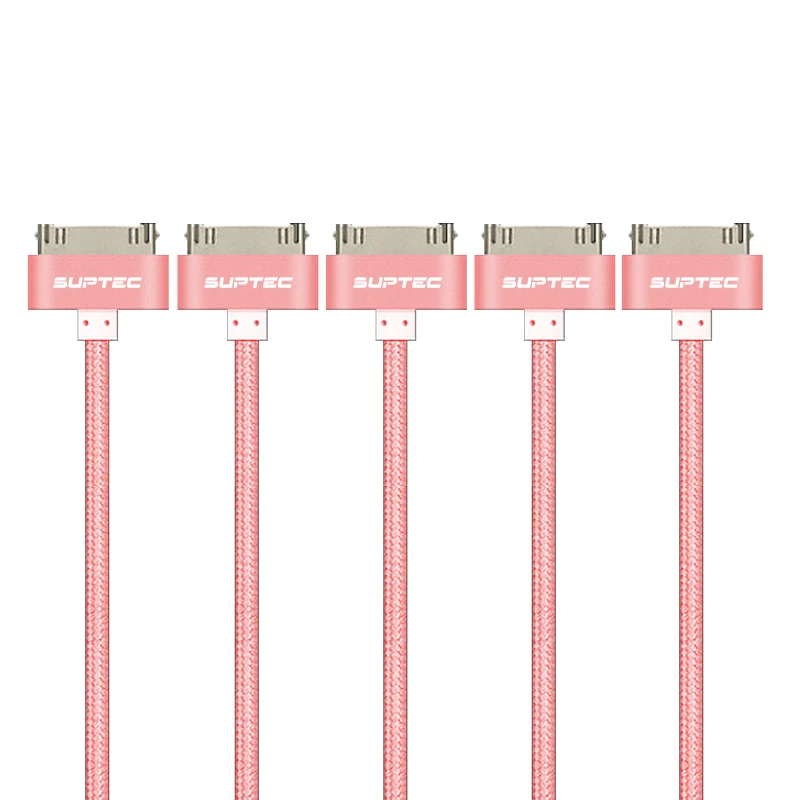 Rose SUPTEC для iPhone 4 USB кабель для быстрой зарядки 30 Pin Шнур для iPhone 4S 3GS iPad 2 3 iPod Nano touch зарядное устройство - Цвет: Rose