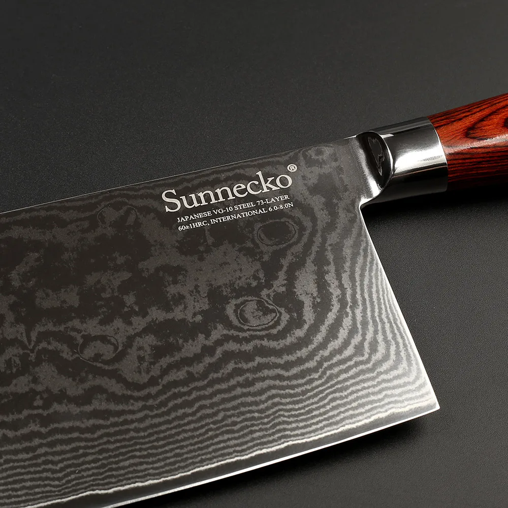 SUNNECKO 7 &quotНож для овощей Дамаск VG10 стальной нож мяса Многофункциональный острый