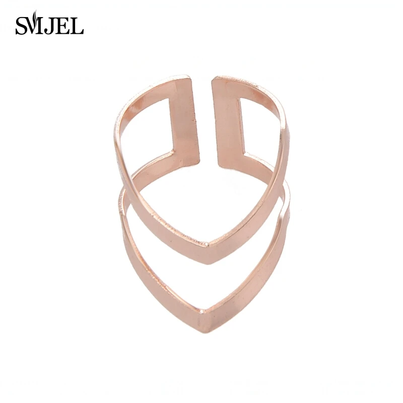 SMJEL 10 шт-R248 оптовая продажа Бохо панк двойные линии V кольца на Шевроны для женщин