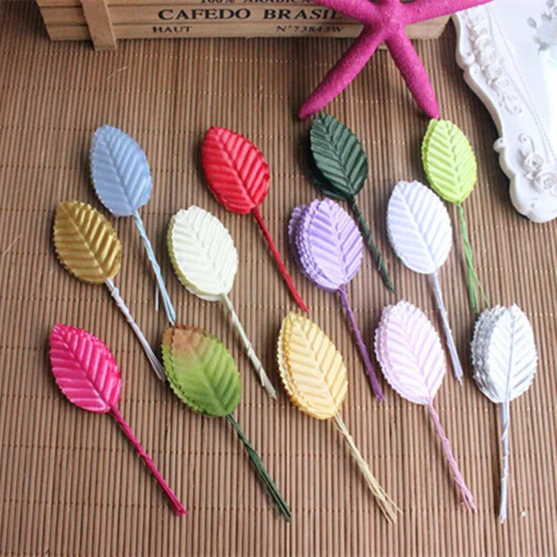 Дешевые шелковые листья 30 шт./лот 5 см искусственные цветы в форме листьев для