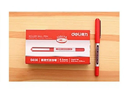 S656-RED 1 шт. Deli S656 Прямая жидкости типа гелевая ручка шариковая ручка гелевая ручка 0.5 мм 3 вида цветов дополнительно Китай Лидирующий бренд балык - Цвет: S656-RED