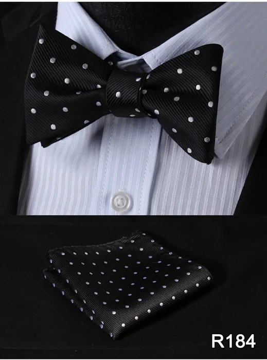 Мужской галстук-бабочка в горошек Цветочный Шелковый с узором пейсли Тканый