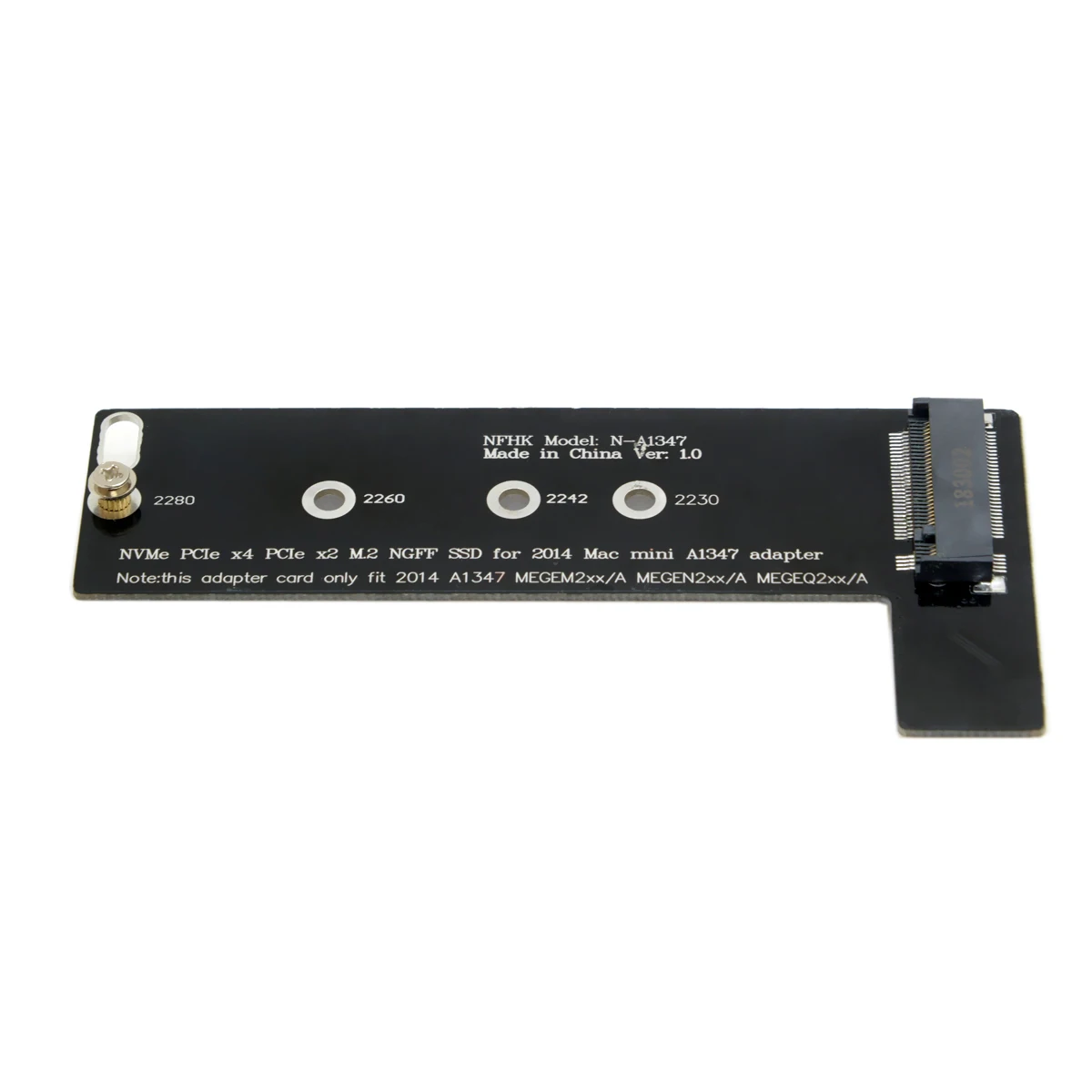 

NVME M.2 NGFF M-Key SSD Convertor Card for 2014 Macbook Mini A1347 MEGEN2 MEGEM2 MEGEQ2