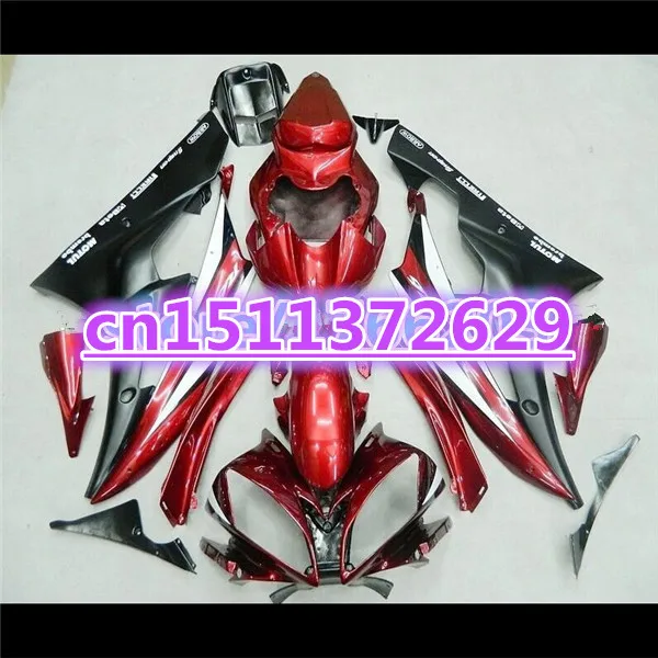 

ABS Fairing kit for YZF-R6 06-07 YZF R6 06 07 black red YZF 600 R6 2006 2007 fairing sets bodywork ABS-Dor D injection