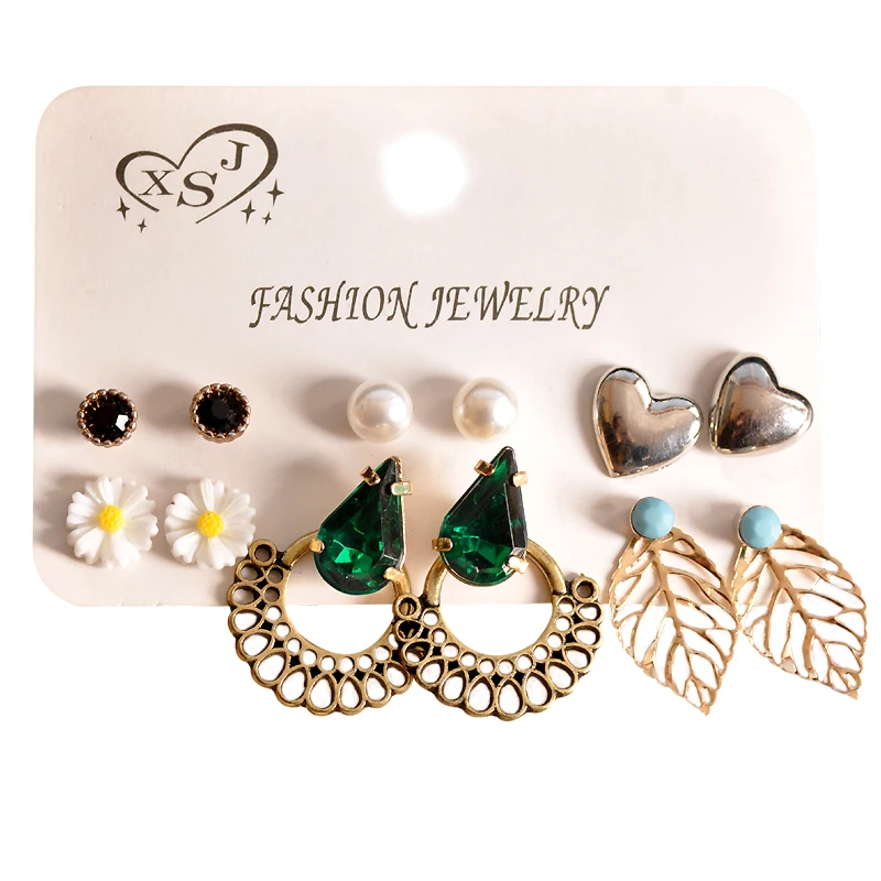 Женские серьги-гвоздики в виде сердца 6 парций | Украшения и аксессуары