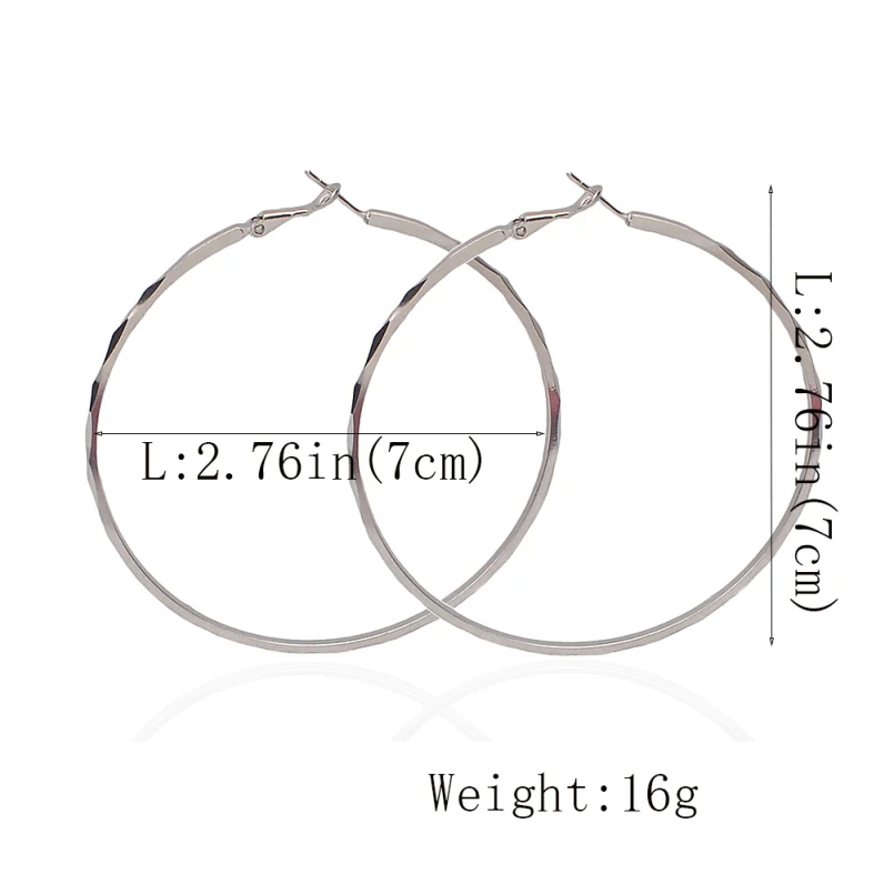 Женские серьги-кольца из металла большие серьги золотого и серебряного цвета