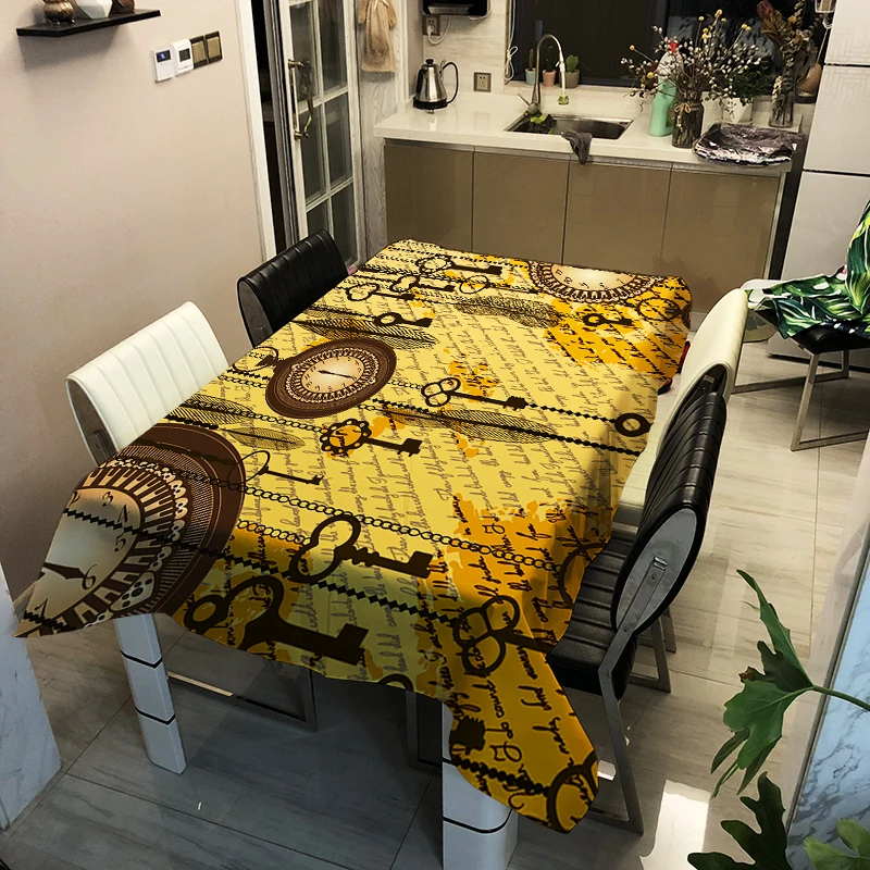 3d карманные часы скатерть креативный Зеленый завод Фламинго узор полиэстер