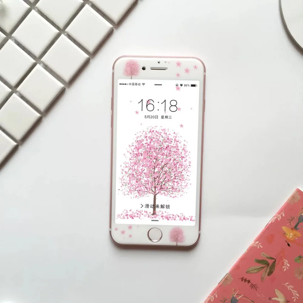 Для iphone 7 стекла красивый вишневый цветок 9 9н твердость закаленного пленка для 6 6s