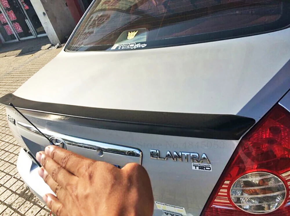 Для HYUNDAI ELANTRA задний спойлер 2004 2005 2006 2007 2008 2009 2010 2011 заднего крыла первоклассника Цвет сзади черно-белые спойлер