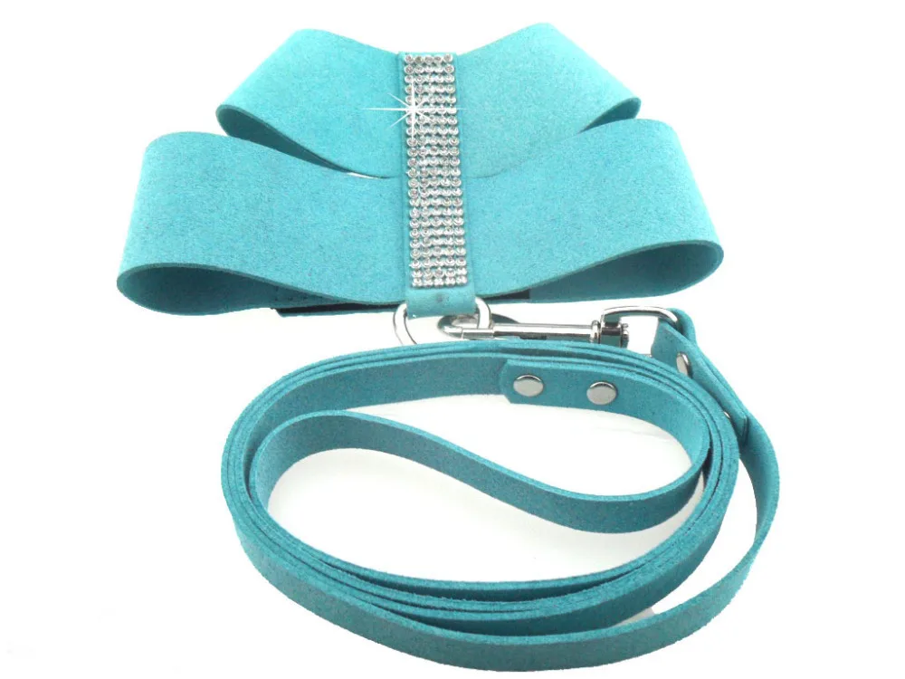 Модный красивый со стразами ошейник для собак корейский замшевый кожаный мягкий