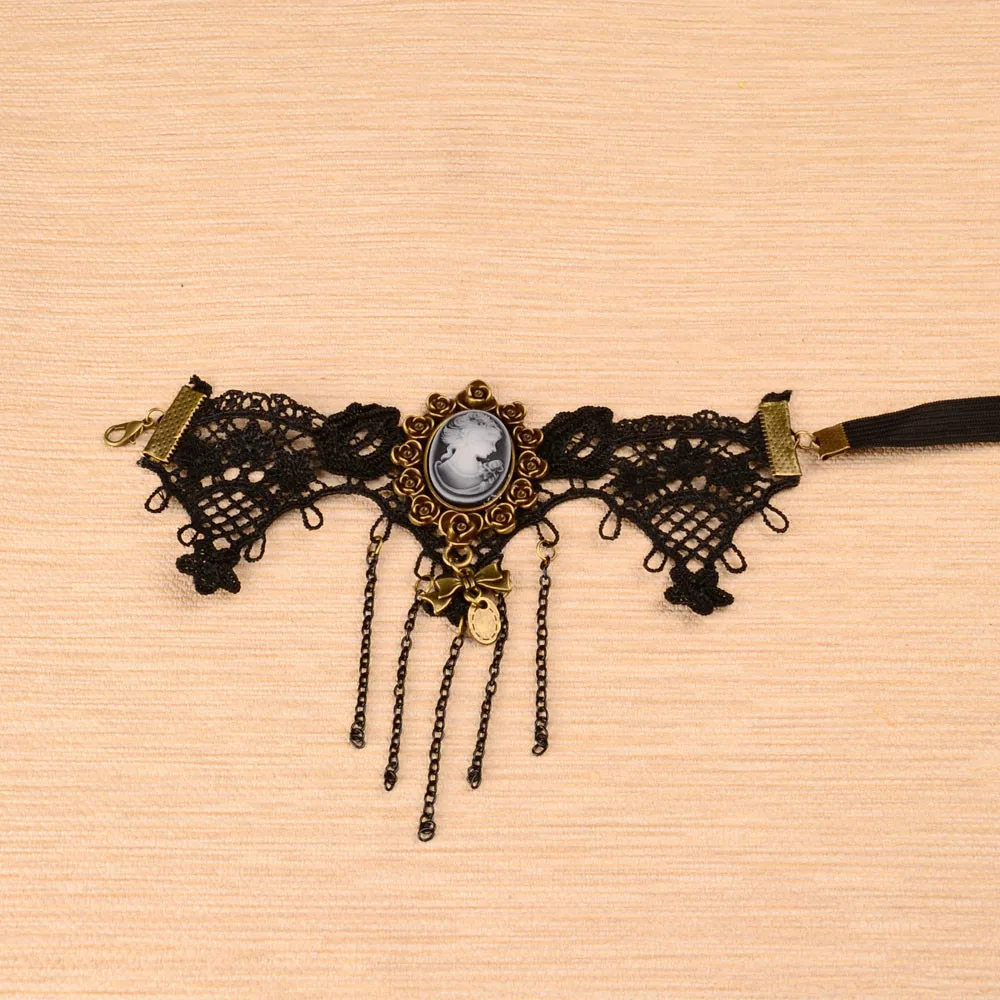 2015 Summer Vintage Palace Charming Tassel Sexy Black Lace Body Arm Chain Armlet Armband Bracelet Wedding Bridal Jewelry | Украшения и
