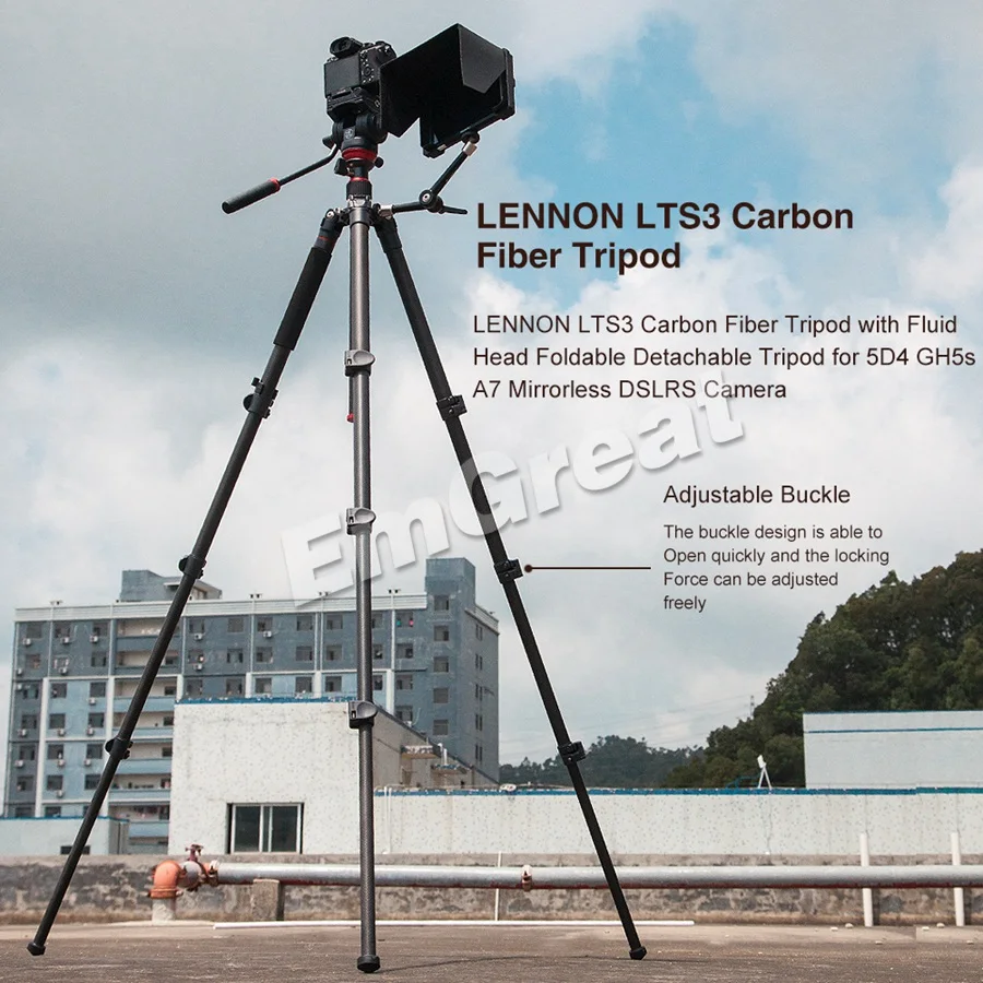 Профессиональный штатив Lennon LTS3 из углеродного волокна с подвижной головкой, Складной Съемный штатив Для беззеркальных камер 5D4 D850 A7