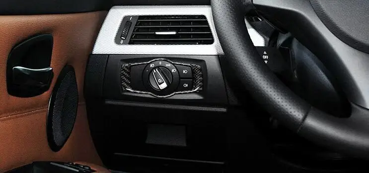 Для E90 E92 углеродного волокна фары автомобиля Переключатель отделка ремонт