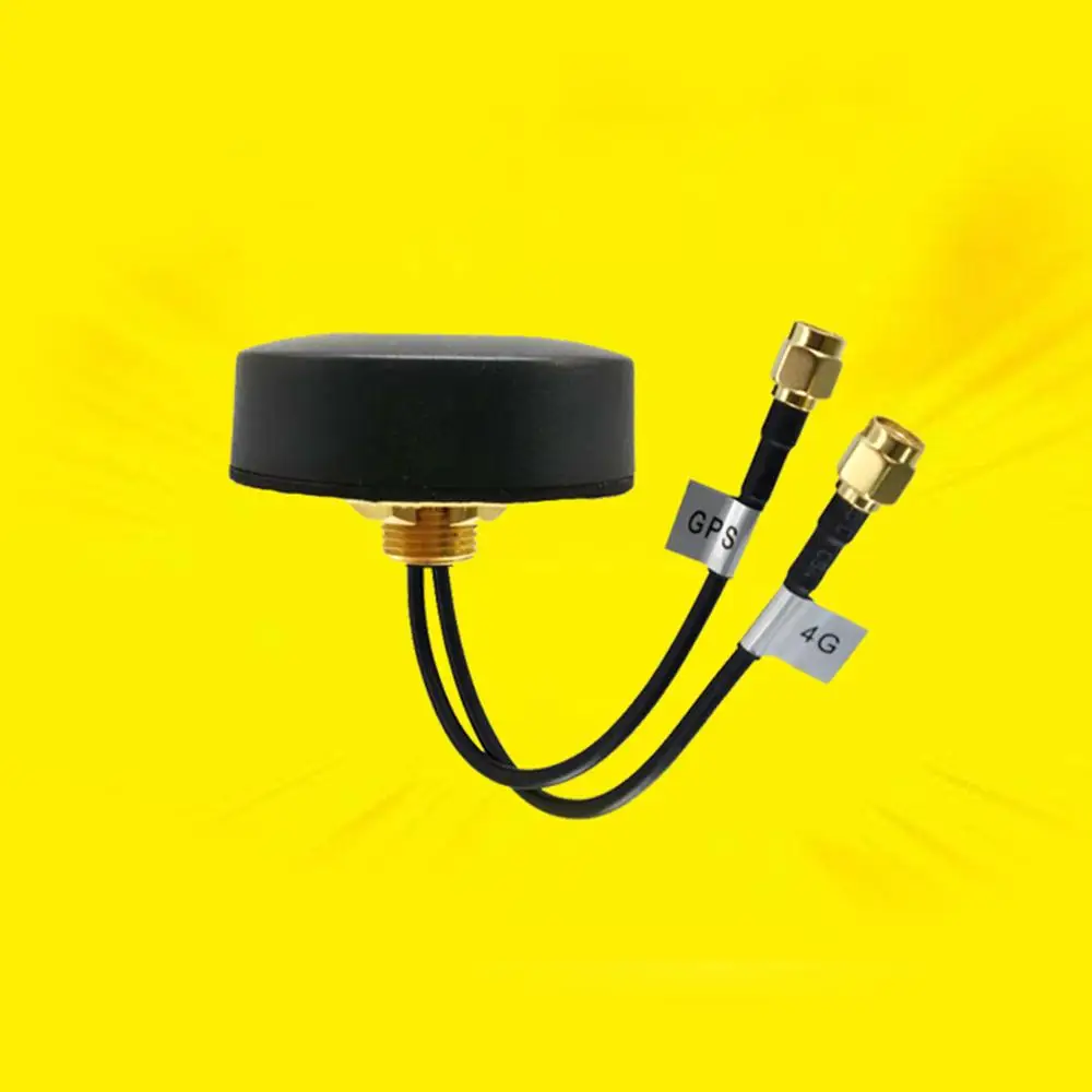 Комбинированная антенна маленького круглого типа GPS active + 2 4G GSM с удлинительным