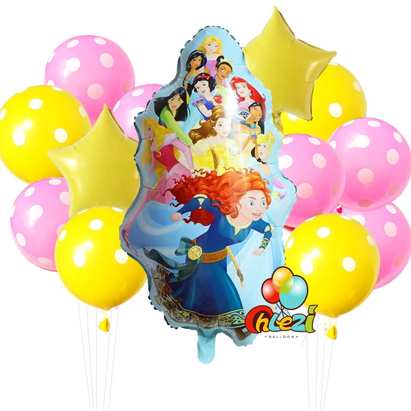 13 шт. принцесса Globos Baby shower Мерида Белоснежка Золушка Жасмин зеркальный шар на день рождения DIY вечерние украшения поставка для мамы и ребенка