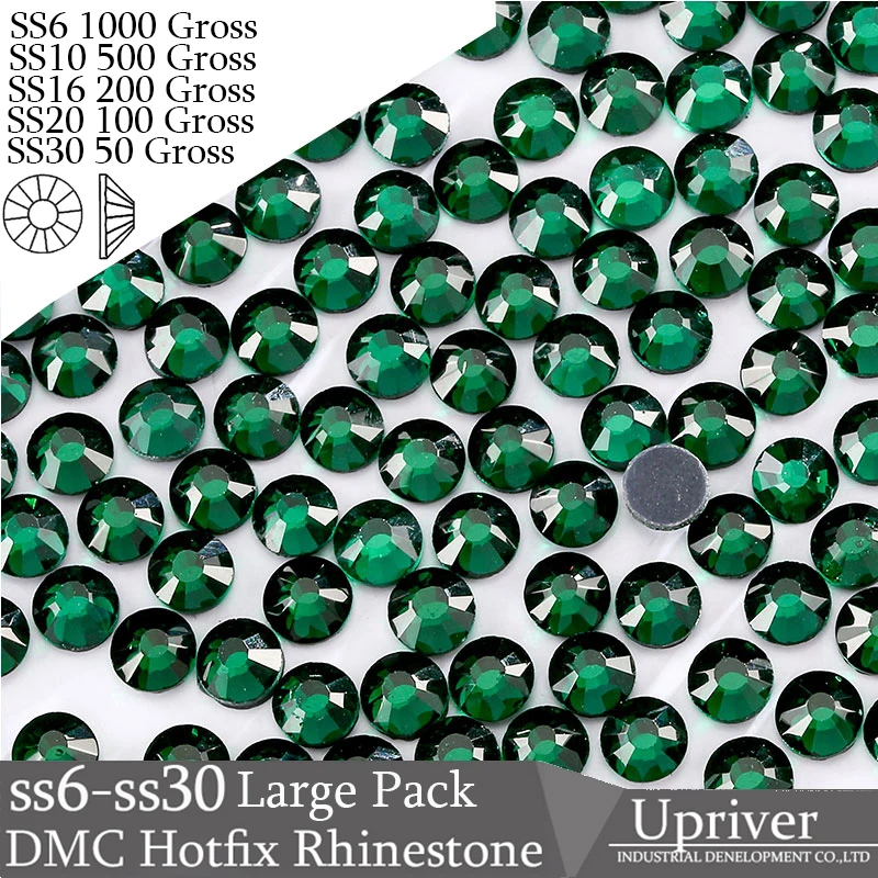 

Upriver Wholesale Large Pack Bulk Packing Shiny Stones Loose Flatback SS6 SS10 SS16 SS20 SS30 Emerald Hotfix Rhinestones