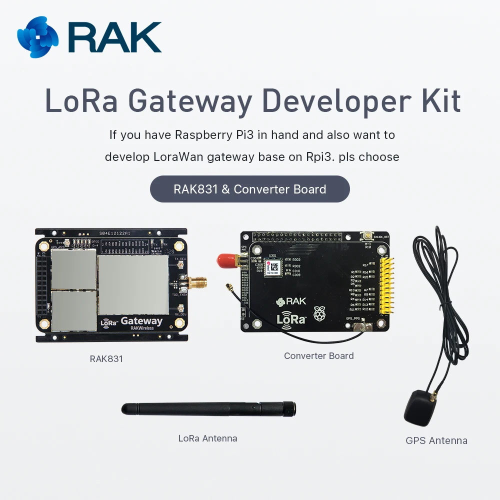 RAK831 Raspberry Pi3 LoRa шлюз разработчик kitlorawan модуль базы на SX1301 с MAX 7Q gps TF карты 433/868/915 МГц